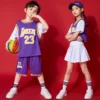 Kids Concert Hip Hop Clothing Cheerleader T Shirt Shorts Streetwear Basketball Uniforms for Girls Boys Dance Costume Clothes - Image 2