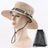 UPF 50 Sun Hat Bucket Autumn Men Women Fishing Boonie Hat Sun UV Protection Long Large Wide Brim Mesh Hiking Outdoor Beach Cap - Image 5