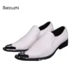 ntparker Fashion Pointed Toe Man Shoes Designer Leather Dress Shoes for Man White Wedding/ Business Shoes Man, Big Sizes US6-12 - Image 4
