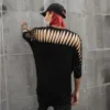 Men summer hollow out sexy half sleeve oversized t shirt rivet punk rock hip hop tee shirts nightclub DJ singer stage costume - Image 3
