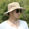 Unisex Summer Foldable Sun Fisherman Hat Men Women Wide Brim Casual Travel Beach Sunscreen UV Outdoor Sport Fishing Cap R22 - Image 2