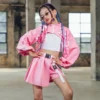 New Kids Hip Hop Clothing Pink Handsome Street Dance Suit Girls Autumn Jazz Costumes Children Catwalk Show Stage Outfits DQL6196 - Image 2