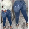 Plus Size Jeans High Waisted Women Oversized Pants Blue Denim Pants Columbia Style Pull Up Elastic Stretchy Jean Ouc455bb - Image 5