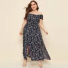 Summer Women Long Dress Casual Plus Size Flower Print Maxi Dresses Vintage Off Shoulder Slim Ankel-Length Dress Vestidos - Image 4