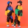 Kid Cool Hip Hop Clothing Pockets High Neck Jacket Top Coat Running Casual Jogger Pants Girls Boys Jazz Dance Costume Clothes - Image 4