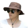 Unisex Summer Foldable Sun Fisherman Hat Men Women Wide Brim Casual Travel Beach Sunscreen UV Outdoor Sport Fishing Cap R22 - Image 4