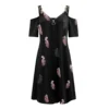 Feather Printed Short Sleeve Women Dress V-Neck Strap Open Back Zipper Dress For Women 2021 Fashion Plus Size Dresses For Women - Image 3