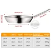 Stainless Steel Skillets 26/28cm Frying Pan Non Stick Bottom Pans Cookware Fried Steak Pot for Cooking Kitchen Home - Image 2
