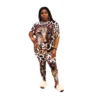 Plus Size Women Clothing Two Piece Set 3xl 4xl 5xl Wholesale Dropshipping Leopard Print Tshirt Pants Sets Tracksuit Summer Short - Image 3