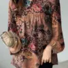 Vintage Floral Printed Shirt ZANZEA 2024 Spring Fashion Women Casual Tops O Neck Long Sleeve Blouse Female Holiday Party Blusas