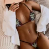 Sexy Bikini Suit Ladies Halter Low Waist Skull Pattern 3D Printing Fashion Swimsuit Vacation Beach Surfing Halloween Cosplay - Image 3