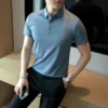 Loose extra size Polo Shirt,High Quality Men's High Elastic Ice Silky Seamless Short Sleeve Shirt Polo Shirt Casual Shirt,S-4XL - Image 4