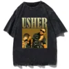 Hip Hop Rapper Usher T Shirt Singer Graphic Top Tees Vintage Cotton Short Sleeve Oversized T-shirt Men Loose Streetwear Clothes - Image 2