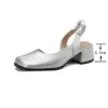 SIMLOVEYO Brand Women Sandals Square Toe Chunky Heels 4.5cm Back Strap Elegant Dating Shoes For Female Summer Plus Size 44 45 46 - Image 3