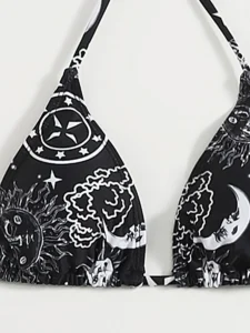 sexy gothic black triangle micro mini bikini set separate high waist thong Swimwear Biquini conjunto de bikini tankini beachwear - Image 3