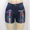 Plus Size Sexy White Blue Hollow Out Denim Shorts 4XL Summer Women High Waist Ripped Tassel Short Jeans Lace Up Bandage Hotpants - Image 6