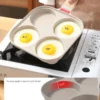 With Cover Four Holes Frying Pan Non-stick Home Breakfast Maifan Stone Omelet Pan Non Stick Egg Pan Kitchen Egg Cooking Cookware - Image 4