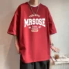 2024 New Short Sleeved T-shirt Men's Trendy Brand Pure Cotton T-shirt Casual Loose American Letter Round Neck Half Sleeves - Image 5
