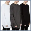 Quality Hip Hop T Shirt Full Mens Long Sleeve T-Shirt with Thumb Hole Cuffs Tees Shirts Curve Hem Men Street Wear Tops Plus Size - Image 2