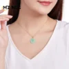 18K Gold Natural A Goods Jadeite Blue Water Rose Pendant High-grade Ice Kind Exquisite Fashion Women's Jade Necklace Gift - Image 4