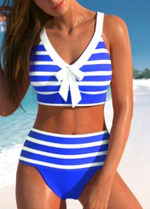 Women's New Summer Two-piece Swimsuit with Black and White Printed Sexy Lace Up Casual Beach Swimsuit S-6XL - Image 3