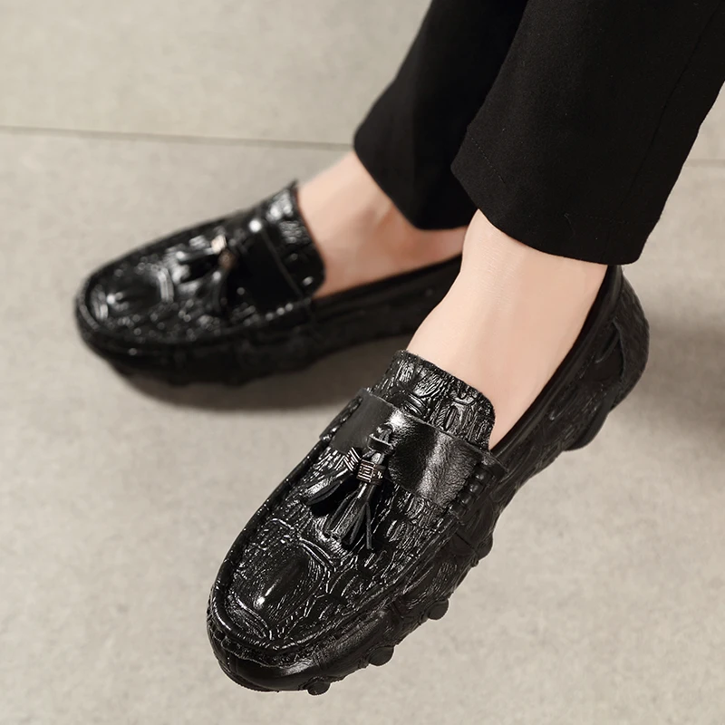 Spring New Tassel Casual Shoes Men Shoes Loafers Genuine Leather Business Shoes Comfortable Moccasin Adult Shoes Driving Shoes