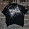 American Summer New Y2K Lightning Letter Printed T-shirt Men's Rap Hip-hop Trendy Clothing Skateboard Culture Tops - Image 2