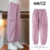 2024 Spring Girls' Casual Pants Korean High Street Hip-hop Style Children's Sports Pants Autumn High Quality Children's Clothing - Image 3