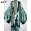 2022 WINYI Summer Beach Wear Swim Suit Cover Africa sweet lady boho Cardigan stitch colorful sexy Holiday long Sleeve Kimono - Image 2