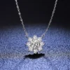 Pendants 1ct Moissanite Diamond Necklace for Women Sunflower 6 Claw Snowflake Luxury Platinum Jewelry Pt950 Gift for Chrismas - Image 6