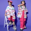 Hip Hop Costumes for Girls Boys Dancewear Suits Jazz Ballroom Dance Clothes Kids Hiphop Stage Costumes Pants Shirt Vest Shorts - Image 3