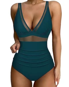 One Piece High Waist Women's Swimsuit 2024 New Swimwear Ribbed Bikini Sexy Colorblock Bikini Set High Cut Bathing Suit Women - Image 5