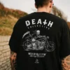 Gothic Harajuku Biker Skull Graphic Men T-shirts Oversized Cotton Tee Fashion Short Sleeve Tops Dark Punk Skulls Retro T Shirt - Image 2