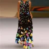 2023 New Floral Printed Dresses For Women Summer Bohemia Vintage Sleeveless V Neck Long Dress Elegant Party Maxi Dresses - Image 5