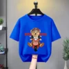 Boy Girls 100% Cotton T-shirt Summer Wear Baby Sports Cartoon Tees Trendy Printing Cool Bear T Thin Soft Crew Children's Clothes - Image 3