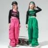 Children's Street Dance Fashion Suits Girl's Jazz Performance Hip-hop Clothes Color Matching Cool Wide Leg Pants Drop Shipping - Image 3