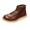Retro British Style Mens Ankle Boots Luxury Genuine Leather Fashion Elegant Platform 2024 Designer New Casual Business Shoes Man - Image 5