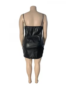 Plus Size Dresses 5xl Woman Clothing Plus Leather Bodycon Dress Pu Clubwear Sling Sexy Short Dress Wholesale Bulk Dropshipping - Image 5