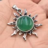 Wholesale 12pcs/lot fashion natural stone Quartz Crystal alloy Sun flower Pendants for jewelry accessories marking free shipping - Image 3