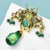 Wuli&baby Beauty Waterdrop Brooches For Women Luxury Palace Style Flower Vintage Party Office Brooch Pin Gifts - Image 3