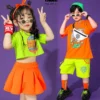 Kids Concert Hip Hop Clothing Tshirt Tops StreetwearSummer Skirt Shorts For Girls Boys Jazz Dance Costume Cheerleader Clothes - Image 6