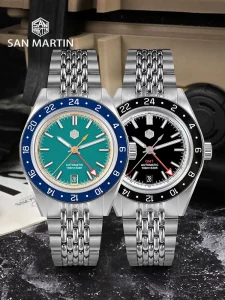 San Martin Original Design Fashion GMT 39.5mm Men Sports Watch Japan NH34 Automatic Mechanical Waterproof 100m SN0116 Reloj - Image 2