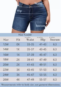 SHOWMALL Plus Size Denim Shorts for Women High Waisted Folded Hem Ripped Jean Shorts (12W-26W) - Image 6