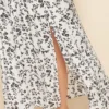 Women Summer Plus Size Dress Chest Wrapped Short Sleeve Split Flowy Hem Off Shoulder Print Maxi Boho Dress Streetwear - Image 4