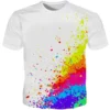 Drop shipping Paint Stain Rainbow Paint Splatter Print T-shirt 2023 Summer Men Women Hipster 3D T shirt Street Harajuku Tees - Image 2