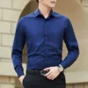 New Plus Size 6XL 7XL 8XL Men Solid Color Business Shirt Fashion Classic Basic Casual Slim White Long Sleeve Shirt Brand Clothes - Image 2