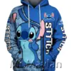 2024 New Disney Stitch Anime Fashion Men's Spring 3D Printed Kids Hoodie Women's Tops Street Style Casual Hoodie y2k