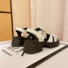 Platform Chunky Heel Goth Sandals For Women Girls Roman Buckle Strap Block Chunky Heel 2024 New Summer Open Toe Casual Shoes - Image 6