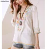 KHALEE YOSE Boho Floral Embroidery Mexican Blouse Shirts Vintage Chic Autumn Blouse Women s3xl Ethnic Hippie Shirt Blouse Tops - Image 3