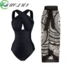 MUOLUX Women Swimsuit 2024 Female Vintage One Piece Swimwear Bikini Set Holiday Beach Solid Dress Bathing Suit Summer Plus Size - Image 2